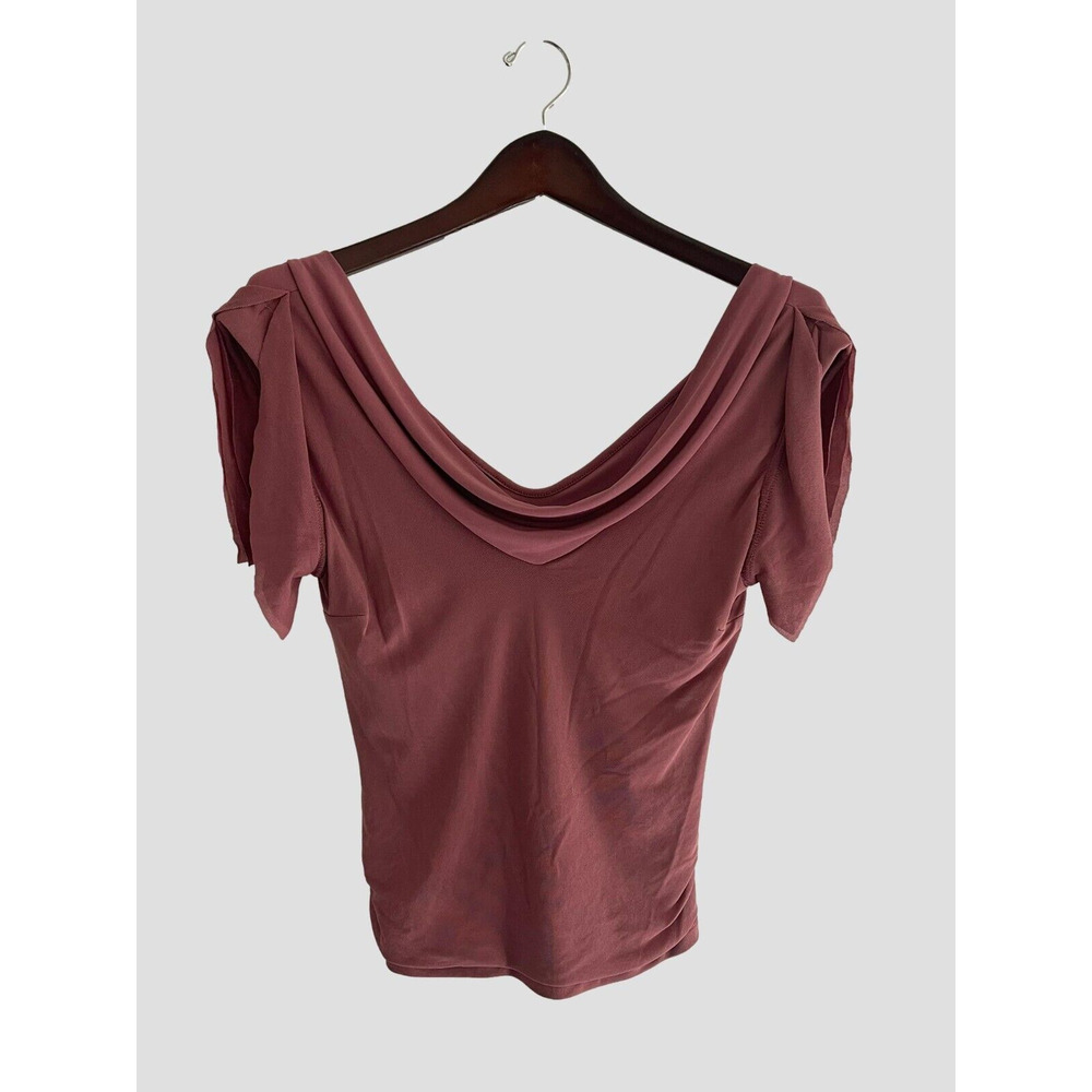 Shape FX Newport News S Shirt Mesh Stretch Mauve Pink Shelf Bra Top NEW